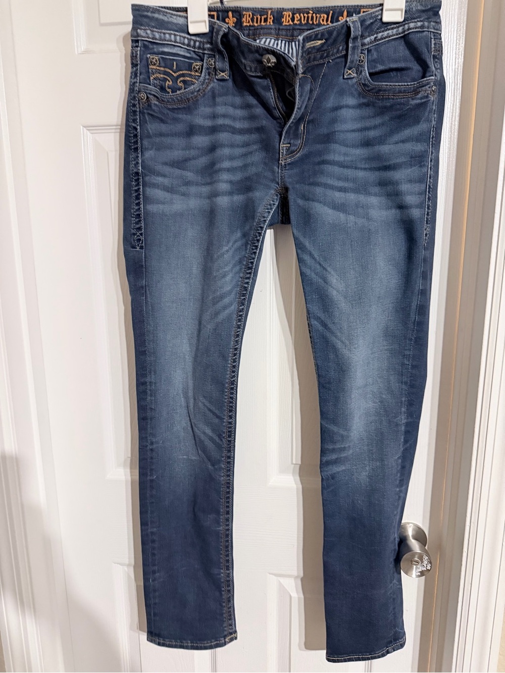 Rock Revival Skinny Jeans in Medium Blue Wash